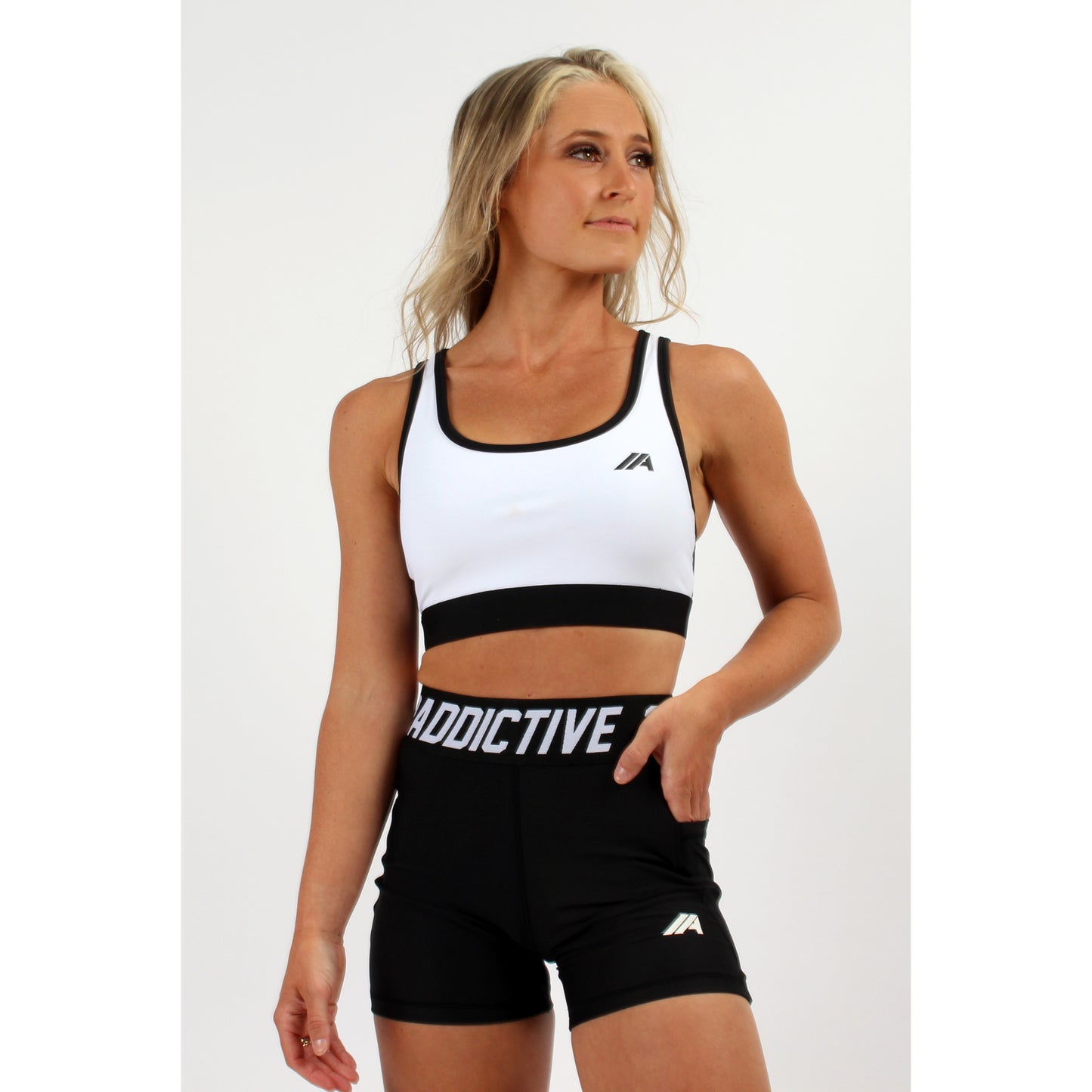 Atleta Series – White & Black Sports Bra - 2 Addictive