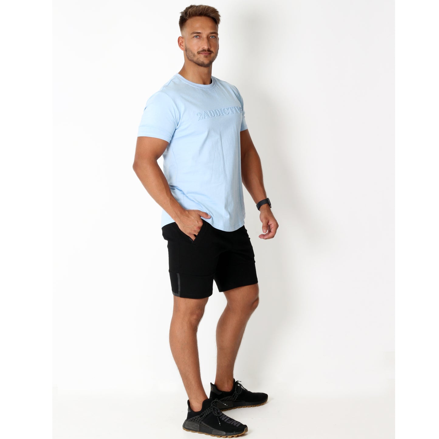 Emboss Tee - Blue - 2 Addictive