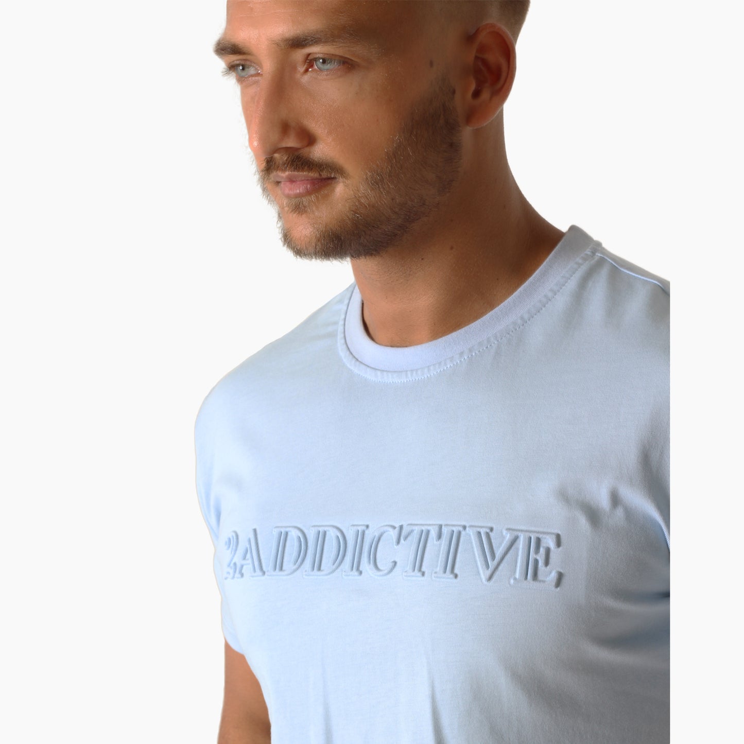Emboss Tee - Blue - 2 Addictive