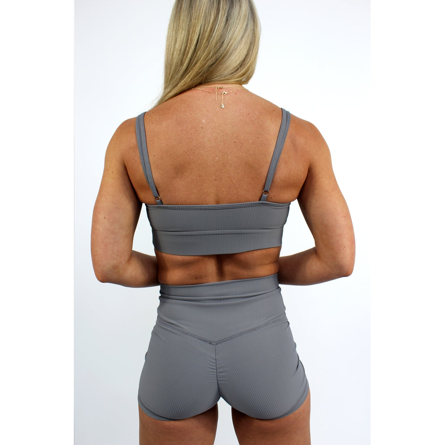 Copy of Ribbed Series - Sports Bra – Grey - 2 Addictive