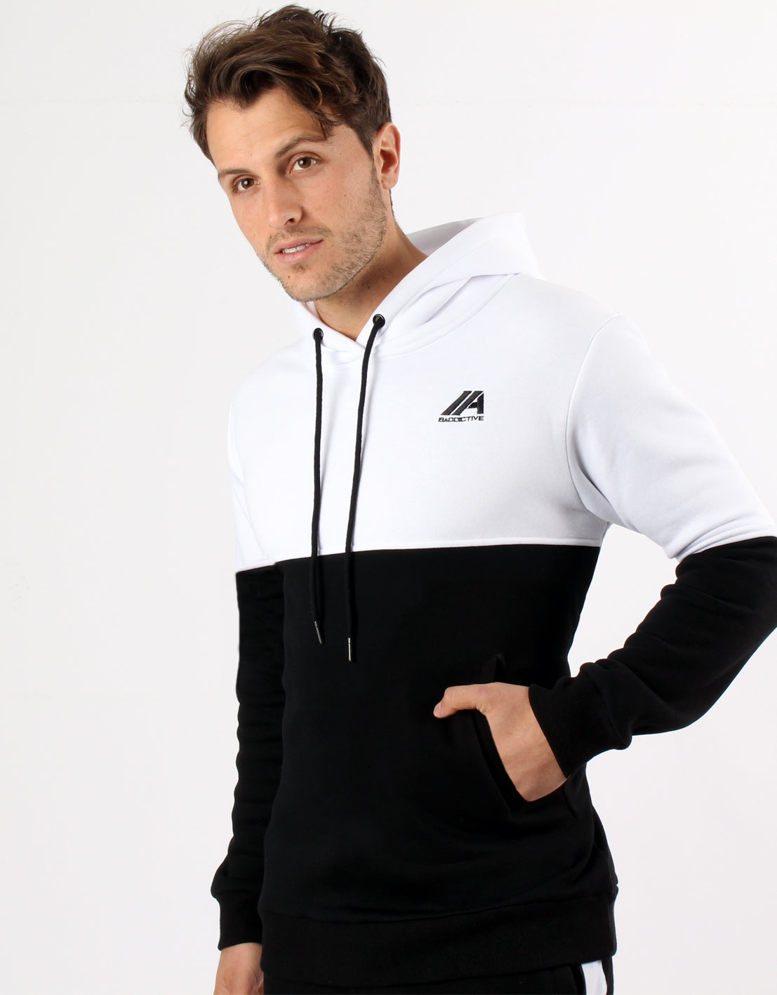 Dual Hoodie - White/ Black - 2 Addictive
