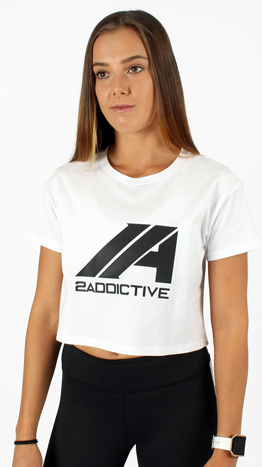 Luna Crop Tee - White - 2 Addictive