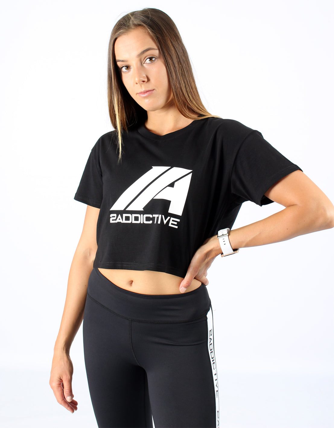 Luna Crop Tee - Black - 2 Addictive