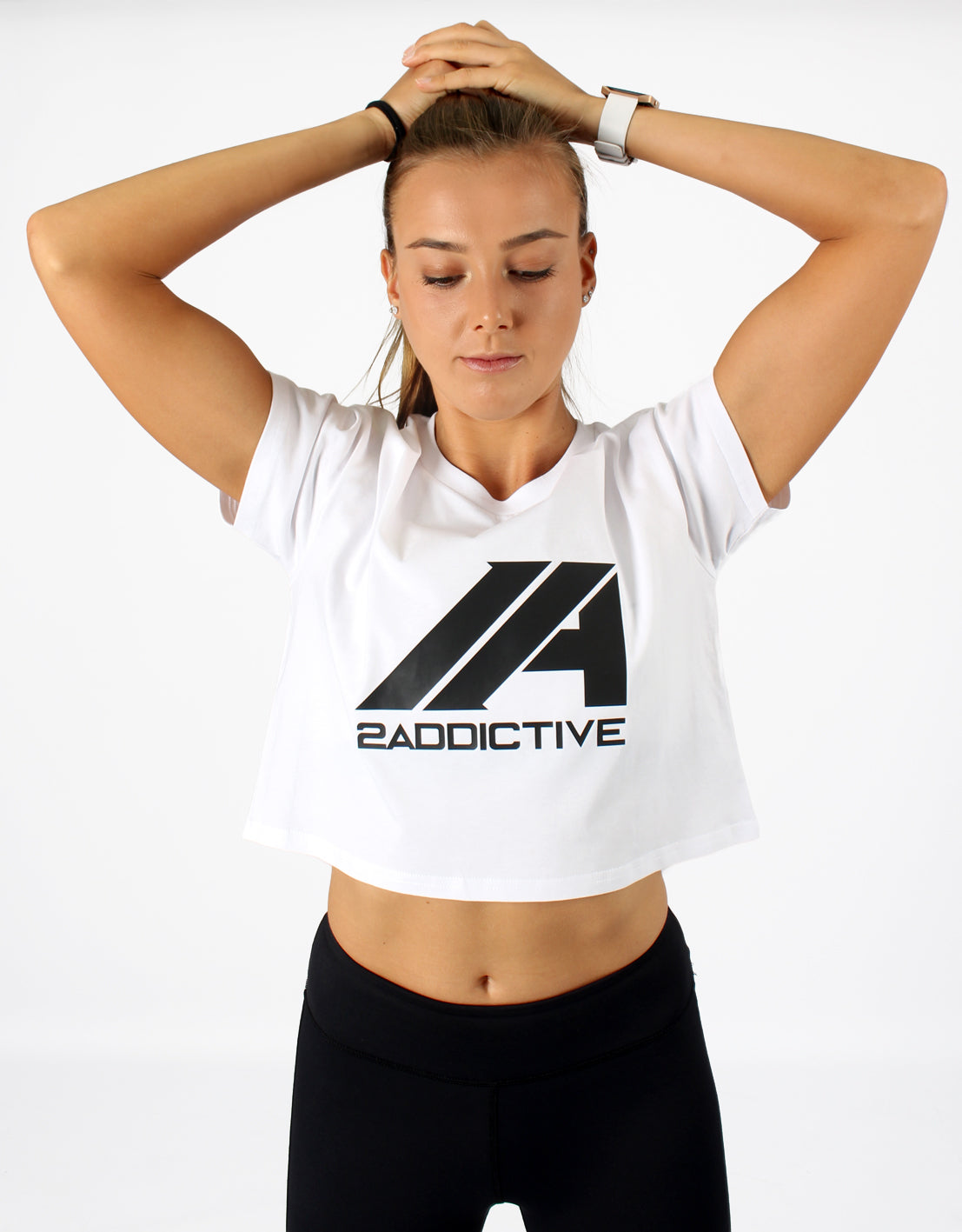 Luna Crop Tee - White - 2 Addictive