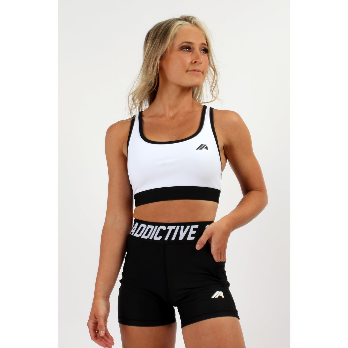 Atleta Series –  White & Black Sports Bra - 2 Addictive