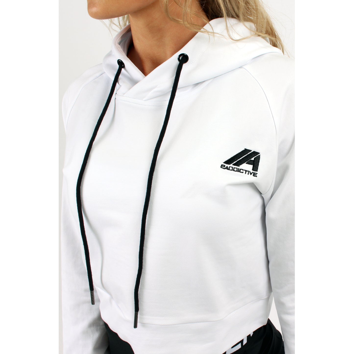 Atleta Series - White Cropped Hoodie - 2 Addictive