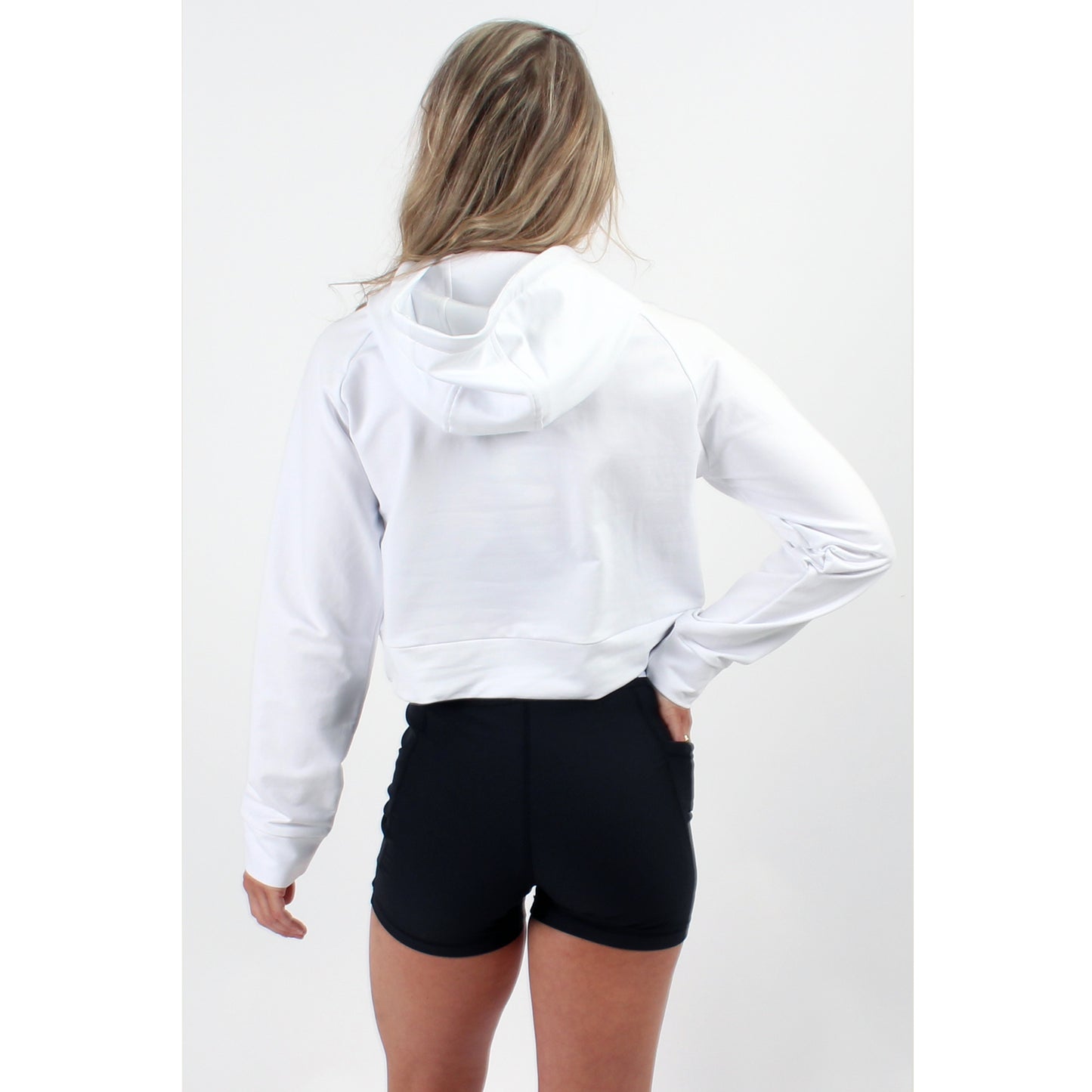 Atleta Series - White Cropped Hoodie - 2 Addictive